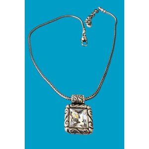 Brighton Regina Clear Crystal Silver Tone Pendant Necklace